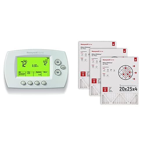 Honeywell Home RTH6580WF Wi-Fi 7-Day Programmable Thermostat Honeywell  Home 20x25x4 MERV 8, AC Furnace Air F