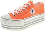 Maxstar Women's C50 6 Holes Platform Canvas Low Top Neon Sneakers