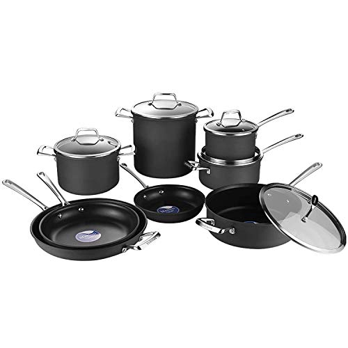 AMERICOOK 13 Piece Hard Anodized Aluminum Pots and Pans Set NonStick Ceramic Induction