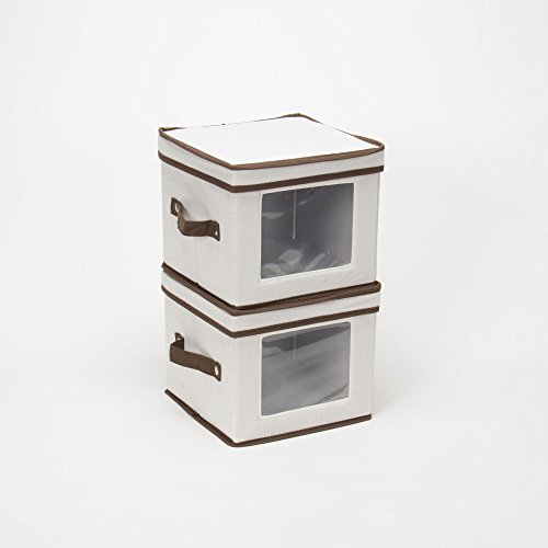 Household Essentials 534 Dinnerware Storage Box with Lid and Handles