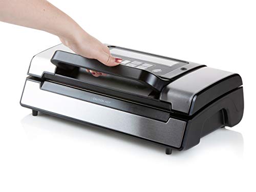 DOMO DO331L Vakuumierer inkl. 1 Rolle Folie â Vollautomatisches Vakuumiergerät mit Marinierfunktion â Ideal für Sous-Vide, Vorrat & empfindliche Lebensmittel - 130W - Schwarz/Silber – Bild 4