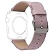 for Apple Watch Band 38mm Series 1 Series 2 Series 3,TOROTOP Luxury Light Pink Genuine Leather Watch Band Strap Replacement Wrist Band with Adapter Clasp for 38mm Apple Watch & Sport & Edition