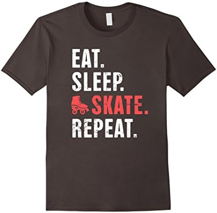 Mens Eat. Sleep. Skate. Repeat. | Funny Roller Skating T-Shirt Medium Asphalt