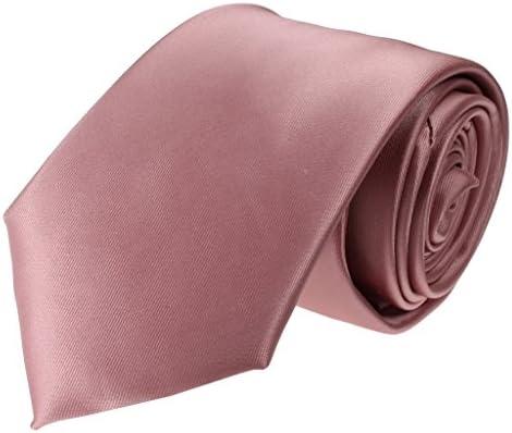 Imani Uomo Mens Necktie Set Purple Lavender Rose Solid Colored Tie and Pocket Square