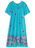 AmeriMark Women's Waltz Length Lounger 1X (16W-18W) / Aqua Multi Border