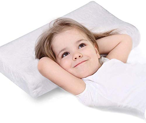 ZONMAI Cuscino Cervicale, Ergonomico Lattice Naturale Cuscino con Cuscino in Morbidezza Cotone Bianco Modello Doppia Onda Cuscino per Dormire, 44x27x6cm