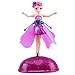 Megafeis Beautiful Flying Fairy Doll Flutter Fly Flower Fairy Through the Air with music / Best Christmas gift New Year gift for Kids Children Girls (Dark Pink)