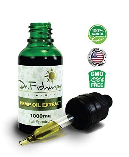 Full Spectrum Hemp Oil - by Dr. Fishman Labs - 1000mg 99.9% Pure Hemp Extract - Pain - Stress - Anxiety Relief 30ml -(1oz) Natural Flavor