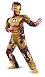 Disguise Marvel Iron Man Movie 3: Iron Man Mark 42 Boys Muscle Light Up Costume, 10-12
