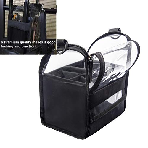 Portable Multipurpose Clear Bag Makeup Cosmetic Case Organizer Travel Makeup Box PVC Dust-Free Storage Bag With Adjustable Shoulder Strap And Dividers For Makeup Brushers Toiletry Accessories (Black) 9 Portable Multipurpose Clear Bag Makeup Cosmetic Case Organizer Travel Makeup Box PVC Dust-Free Storage Bag With Adjustable Shoulder Strap And Dividers For Makeup Brushers Toiletry Accessories (Black)