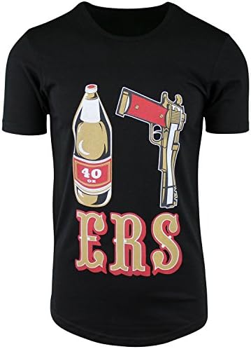 40oz 9MM ERS Elong Round Hemline Crew Neck Drop Tail Shirt