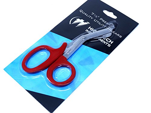 3 PCS ( RED & NEON PINK & TEAL) PARAMEDIC UTILITY BANDAGE TRAUMA EMT EMS SHEARS SCISSORS 7.25 INCH STAINLESS STEEL ( HTI BRAND)
