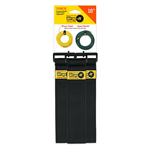 Wrap-It Super-Stretch Storage Straps (18" 6 Pack) - Elastic Hook & Loop Organizer for Extension Cords, Hoses, Rope, and More for Garage, Home, Shop, Shed, Studio, Truck and Boat Storage & Organization