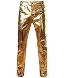 CIC Collection Men's Metallic Shiny Slim Fit Pants