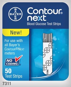 Ascensia Diabetes Care 7311 Contour Next Blood Glucose Test Strip, 50 Strips