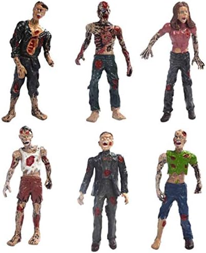 Zombie Dolls Static Models Figures Toys Joint Removable Detachable for Boys Halloween Zombie Ornaments 6 PCS