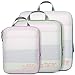 Cambond Compression Packing Cubes for Travel Women - 3 Pack Luggage Organizers Bags Travel Essentials Compression Cubes for Carry on Suitcases, White