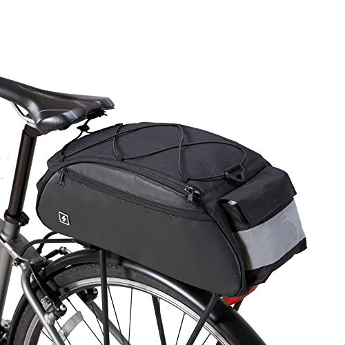 Bike Bag Rack Bag Bicyle Painners Bike Tool Bag Trunk Bag, Water Resistant 10Liters (2.64 Gal) Capacity with Reflective Strips, Made by Roswheel 142002