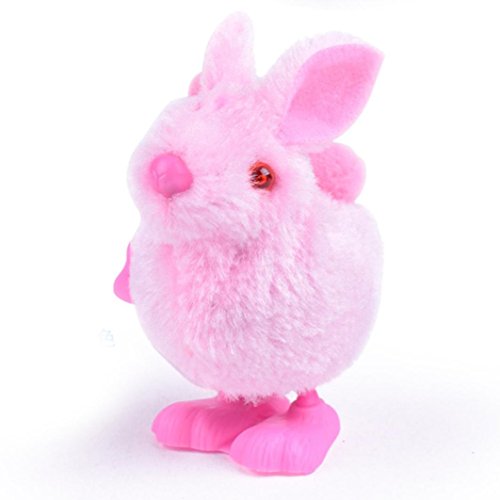 Leewa Gift ! Pluh Bunny Toys Infant Child Stuffed Toys Hopping Wind Up Collect Easter Gift (9x6x7CM, Rabbit Toy-Random Color)