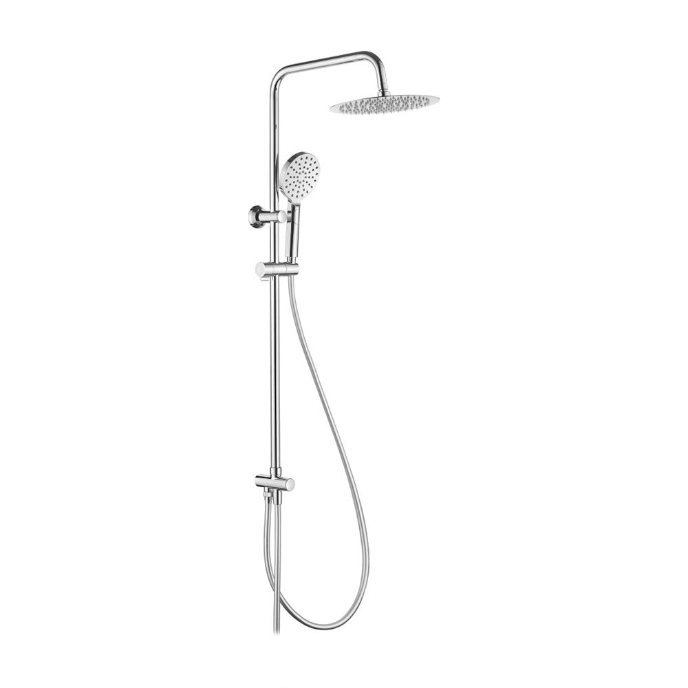 Ibergrif M20706 - Modern Shower System with Diverter, 3 Way Dual Head Riser Rail Kit, Chrome