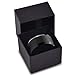 Charming Jewelers Tungsten Wedding Band Ring 10mm for Men Women Comfort Fit Black Beveled Edge Polished Brushed