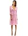 PattyBoutik Women Faux Wrap A Line Dress (Pink and White Small)