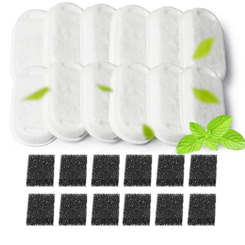 Filtro Bebedouro Gato, Filtro Refil para 3L Fonte de Agua pra Gato, Compatível com VDRBG, VEDO, NEWPET Bebedouro para Gatos NP892, Sistema de Tripla Filtragem com Carvão Ativado, Algodão e Resina (24)