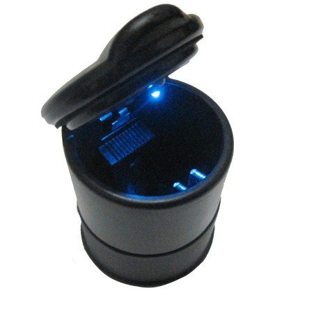 Giveumore LED Cigarette Ashtray Holder Car Auto Portable Smokeless Cup Holder Black