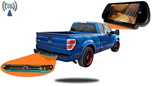 TadiBrothers Pickup Truck Backup Camera System (7 Inch Mirror with Wireless CCD Steel License Plate Frame)