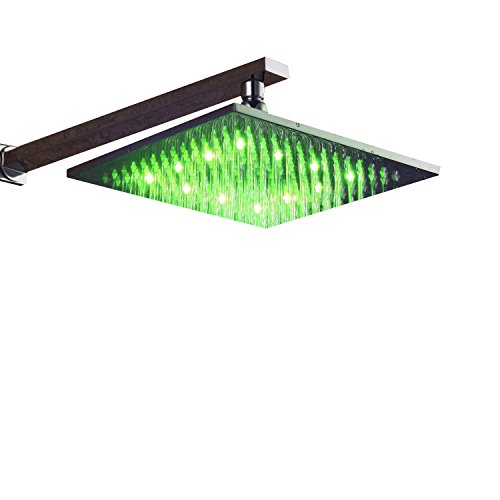 Lightinthebox Wall Mount Square Rainfall Showerhead with Build-in LED ...