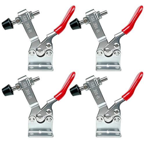4pcs Toggle Clamp 201B Quick Release Hold Down Clamp, 300lbs Holding Capacity,