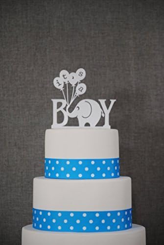 Its A Boy Cake Topper Baby Cake Topper Gender Reveal Cake Topper Baby Shower Cake Topper Elephant Topper Cute Cake topper S057