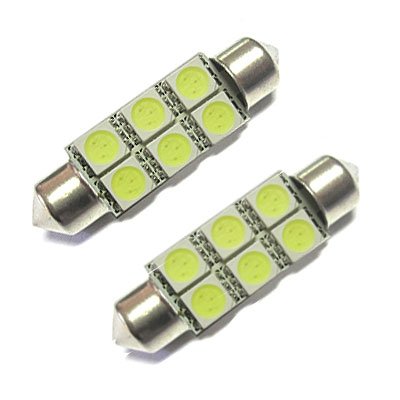 Xenon LED Light Bulbs 39MM - 239 - 272 Number Plate Interior Light 6 SMD White x 2 Pack