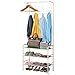 SINGAYE Coat Rack Hall Hree Entryway Bench Storage Shelves with 3-Tier Shoes Clothes Rack Carbon Steel White