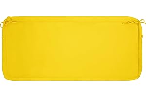 IN4 Care Patio Bench Cushion Covers for Outdoor Furniture with Ties, Water Resistant Loveseat/Settee Cushion Slipcover 48x18x3 Inch for Swing Porch Garden (Replacement Cover Only)-Yellow