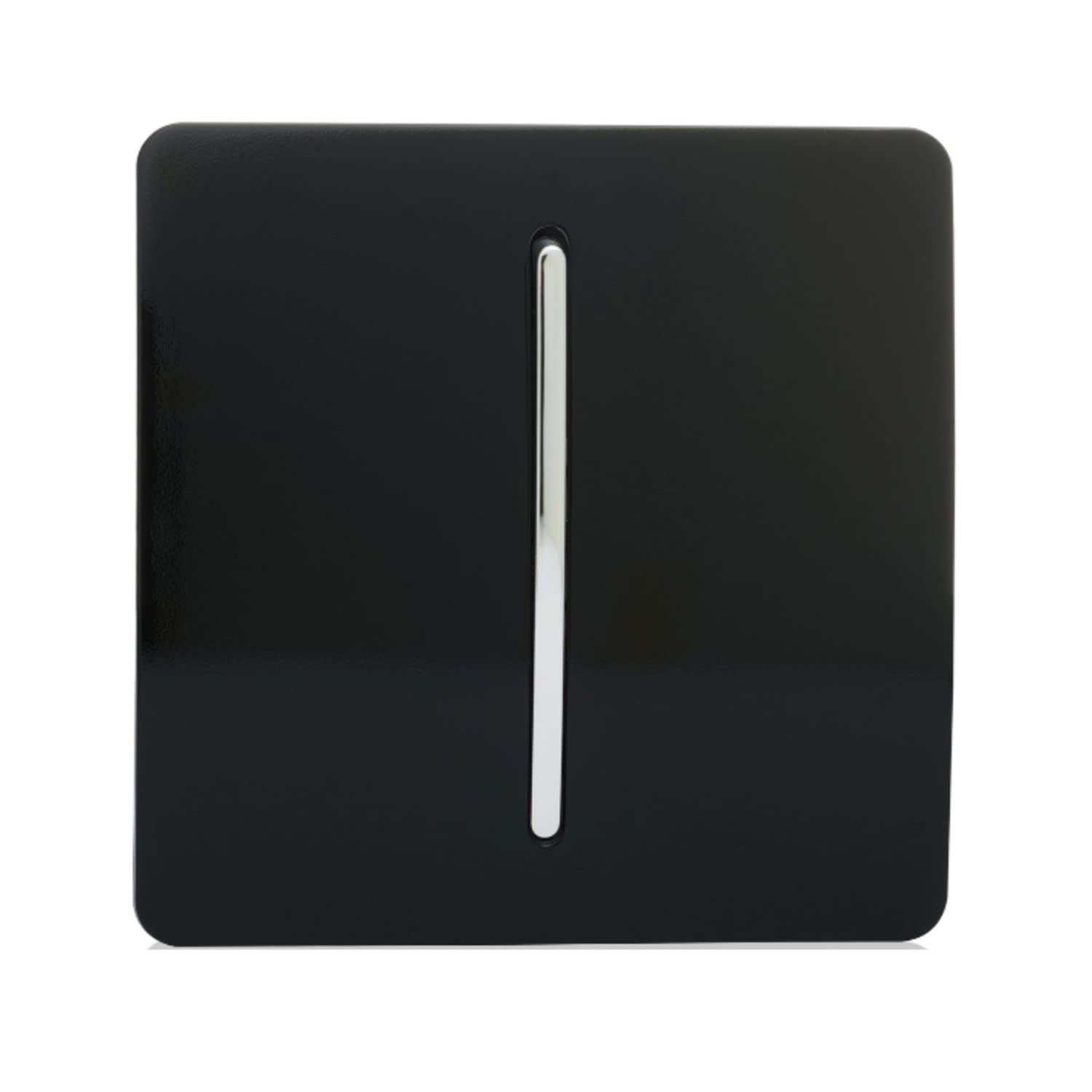 Trendi 1 Gang 1 Way Artistic Modern Glossy 10 Amp Rocker Tactile Light Switch Black ART-SS1BK