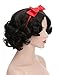 karlery Adult Women Short Bob Wave Black Cosplay Wig with Red Bow Princess Halloween Costume Anime Party Wig