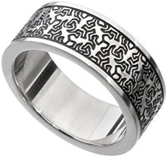 Keith haring style men's ring, Engraved ring,Stainless steel, Artistic Ring- Gift for him, cool ring unisex ring, Handmade by Jennifer Love