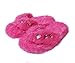 Onmygogo Girl’s Bejeweled Flip Flops, Little Kid Fuzzy Indoor Slippers, 3 sizes (M--US little kid size 12.5-1, Pink)