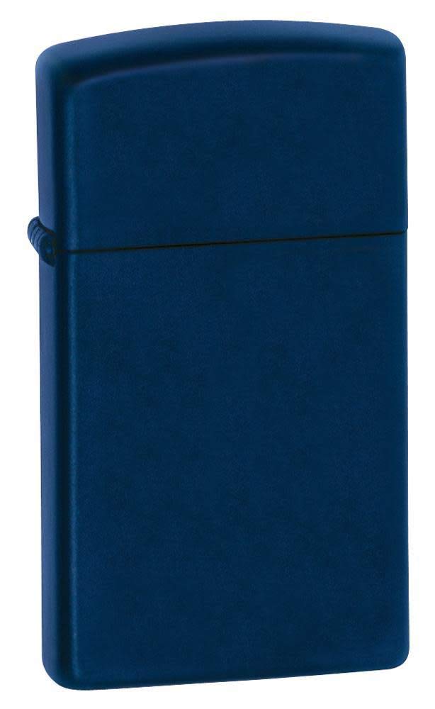 Zippo Windproof Lighter - Slim Model - Slim Navy Matte Finish in Pocket Size - Refillable - Reusable - Windproof Design - Gift Box - Made in USA — image 1