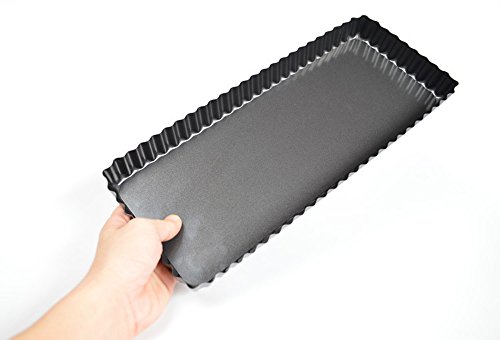 Lautechco 14-inch Non-Stick Quiche Pan (Rectangle) With Removable Bottom