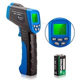 HOLDPEAK 981C Non-Contact Digital Laser Infrared Thermometer Temperature Gun Instant-read -58 to 1022℉ (-50 to 550℃) with 9V Battery and Emissivity 0.1-1.0(Adjustable)