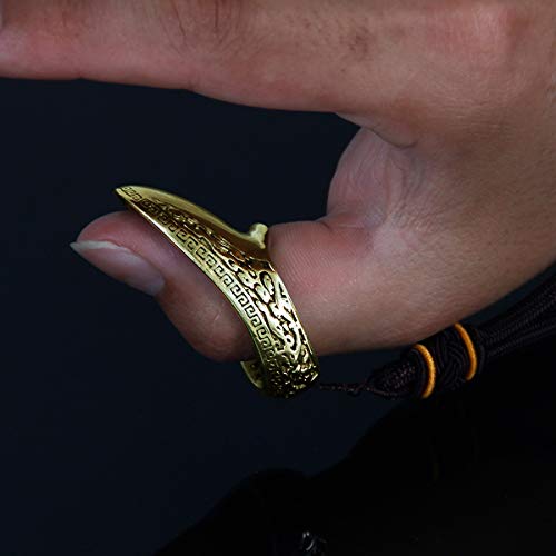 HOMELEX Handmade Traditional Brass Archery Thumb Ring (Pattern 21