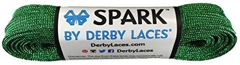 Derby Laces Green Spark Shoelace for Shoes, Skates, Boots, Roller Derby, Hockey and Ice Skates