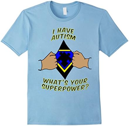 Men's Autism Awareness T-Shirt Super Hero Puzzle Piece T-shirt 3XL Baby Blue