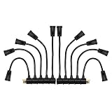 KMC 1-Foot (10-Pack) Power Extension Cord, 3 Prong Appliance Extension Cable Cord-Black