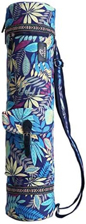 Vianber Yoga Mat Bag, Foldable Canvas Yoga Exercise Mat Bag Tote Sling Carrier Shoulder Bag with Zipper Pocket and Side Pocket