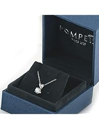 Colgante de diamante de oro blanco 1 3Ct redondo solitario