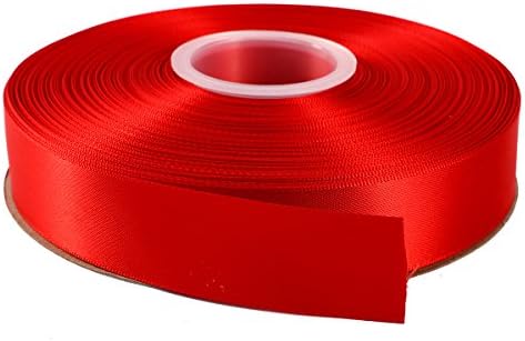 ITIsparkle 25mm Width (1") Double Faced Satin Ribbon 45 Meters (Full Reel) Crafts Gift Wrap Floristry - Red Ribbon
