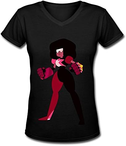GLYCWH Women's Steven Universe Grntd T-Shirt Black US Size XXL V Neck